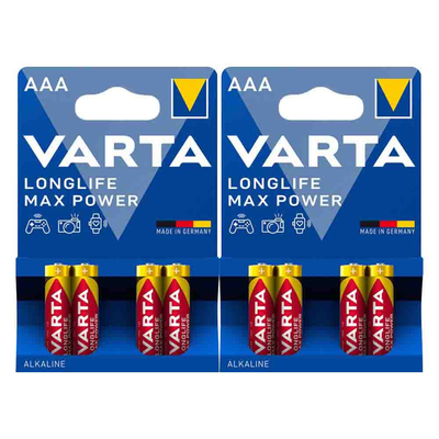 2x Varta Longlife Max Power Alkaline Batterijen AAA 4 stuks
