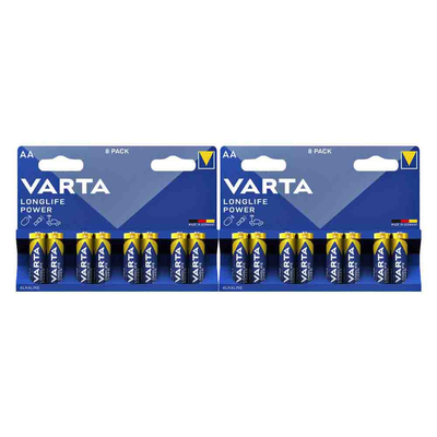 2x Varta Longlife Max Power Alkaline Batterijen AA 8 stuks