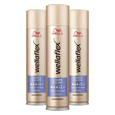 3x Wella Flex Haarspray 2 Days Volume Extra Strong 400 ml