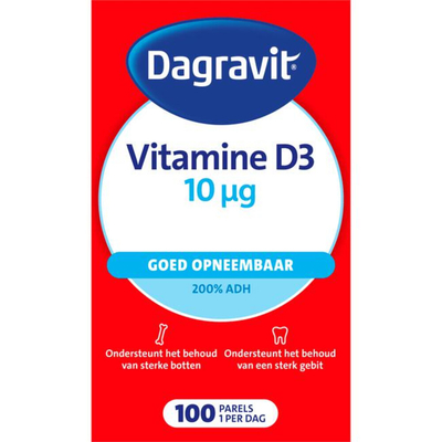 Gratis Verzending: 2x Dagravit Vitamine D Parels 10µg 100 capsules