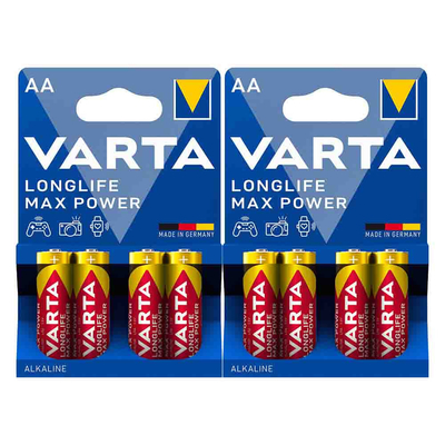 2x Varta Longlife Max Power Alkaline Batterijen AA 4 stuks