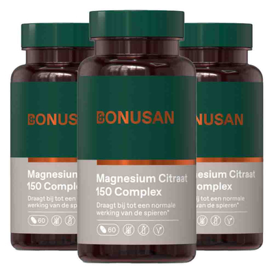 Gratis Verzending: 3x Bonusan Magnesiumcitraat 150mg 60 tabletten