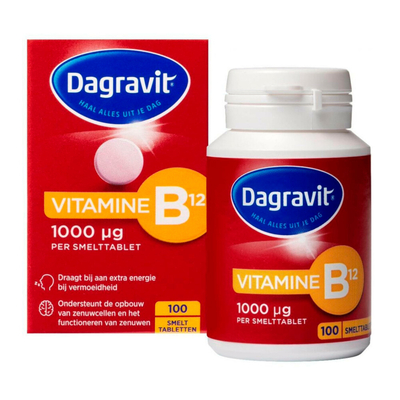 Gratis Verzending: 2x Dagravit Vitamine B12 1000mcg 100 smelttabletten
