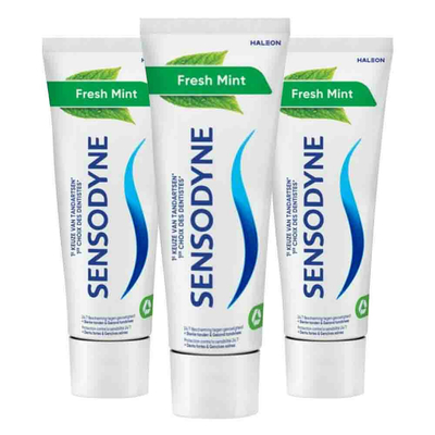 3x Sensodyne Tandpasta Fresh Mint 75 ml