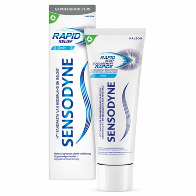 6x Sensodyne Tandpasta Rapid Relief Mint 75 ml