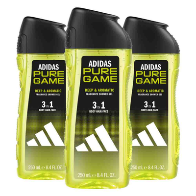 3x Adidas Shower Gel Pure Game 250 ml
