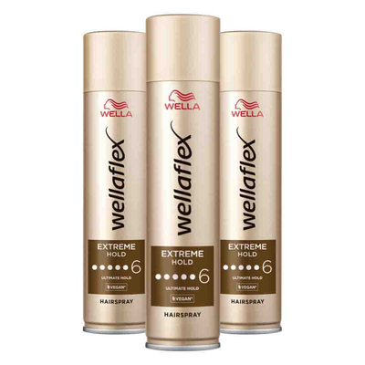 3x Wella Flex Haarspray Power Hold Mega Strong 250 ml