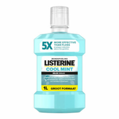 6x Listerine Mondwater Cool Mint Milde Smaak Zonder Alcohol 1 liter