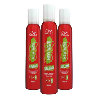 3x Wella New Wave Boost It Volume Mousse 200 ml