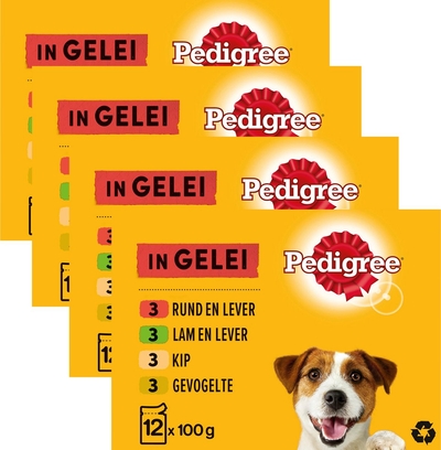 Pedigree Hondenvoer - Mix Selectie in gelei - Maaltijdzakjes - 48 x 100 g natvoer honden