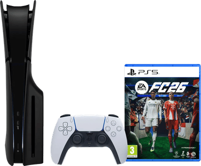 PlayStation 5 Slim Disc Edition + FC 26 + Covers Zwart