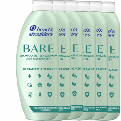Head&Shoulders - Anti-Roos Shampoo - Bare - Hydrateert& Verzacht - 400 ml - Voordeelverpakking - 6 stuks
