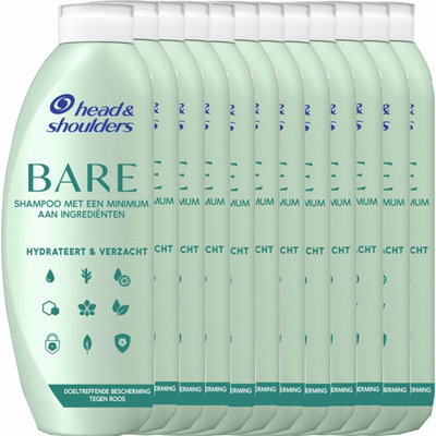 Head & Shoulders - Anti-Roos Shampoo - Bare - Hydrateert & Verzacht - 400 ml - Voordeelverpakking - 12 stuks