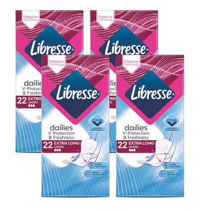 Libresse Dailies Fresh Extra Long Inlegkruisjes Multiverpakking 4x22ST