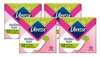 Libresse Dailies Style So Slim Inlegkruisjes Multiverpakking 4x32ST
