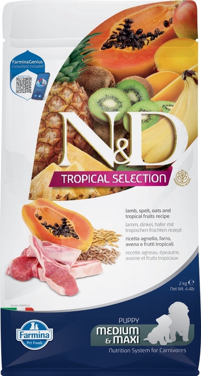 N&D Dog Tropical Selection Lamb Puppy Med/Maxi 2 kg hondenbrokken
