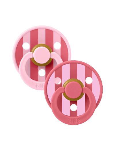BiBs Colour Fopspeen - Rond - 2 Stuks - 0-6 Mnd - Baby Pink/Coral Mix