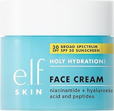 e.l.f. Holy Hydration! Face Cream, Broad Spectrum SPF 30 zonnebrandcrème, hydrateert en verzacht de huid, trekt snel in en is super hydraterend, 53 ml