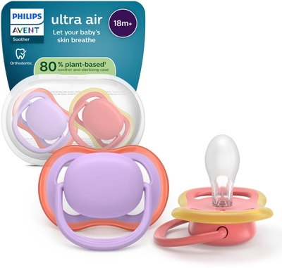 Philips Avent Ultra Air – Ademend en lichtgewicht fopspeen (18mnd+) – 2 stuks - SCF349/46