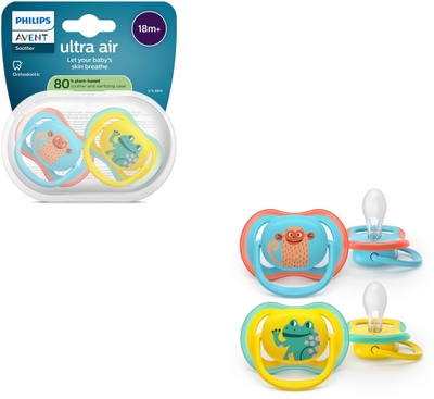 Philips Avent Ultra Air – Ademend en lichtgewicht fopspeen (18mnd+) – 2 stuks - SCF349/58