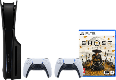 PlayStation 5 Slim Disc Edition + Ghost of Yotei + Covers Zwart + Extra Controller Wit