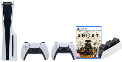 PlayStation 5 Slim Disc Edition + Ghost of Yotei + Extra Controller Wit + Oplaadstation