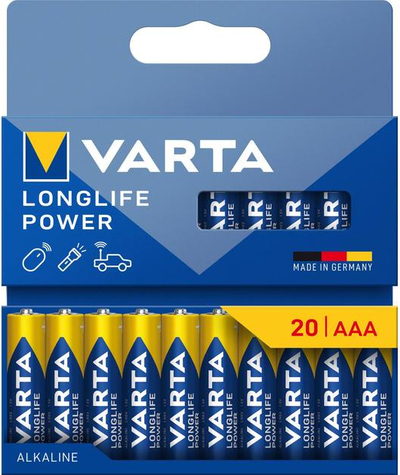 Varta AAA Longlife Power Alkaline 20 stuks AAA batterijen