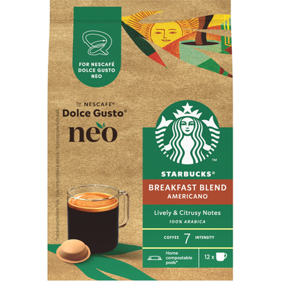 Nescafé Dolce Gusto Neo breakfast blend Americano Capsules Starbucks NEO koffiepads 12 stuks