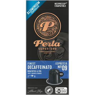 Perla Superiore Finest espresso decaffeinato capsules Nespresso compatible koffiecups 10 stuks