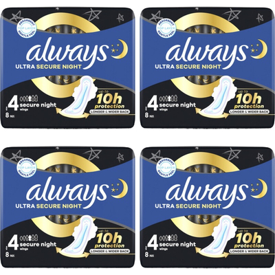 Always Maandverband Secure Night 4-pack Maandverband 4 stuks