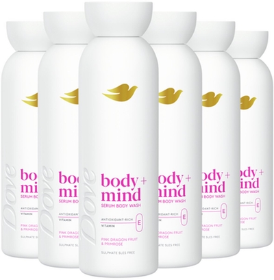 Dove Body+Mind Pink Dragon Fruit & Primrose Serum douchegel - 6 x 350 ml