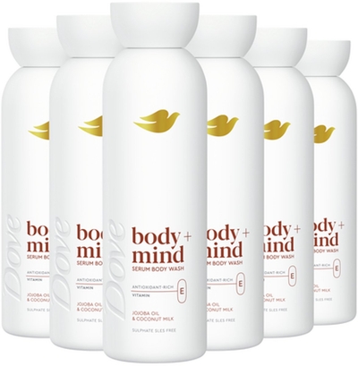 Dove Body+Mind Jojoba Oil & Coconut Milk Serum douchegel - 6 x 350 ml
