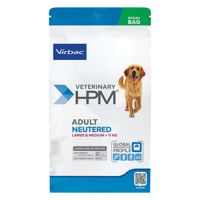 Virbac Veterinary HPM Dog Adult Neutered Large & Medium - 12 kg - hondenbrokken