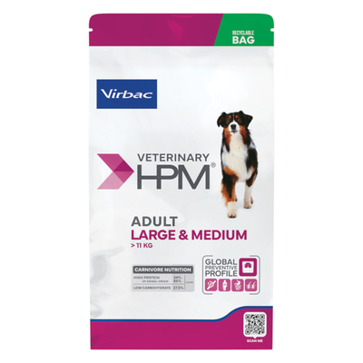 Virbac Veterinary HPM Dog Adult Large & Medium Hondenvoer - 12 kg - hondenbrokken
