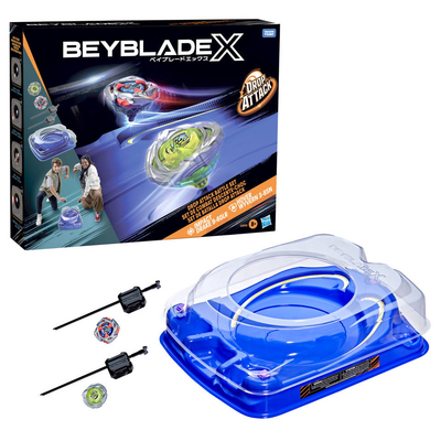 Hasbro Beyblade X Drop Attack Battle-set met Beystadium en launchers.