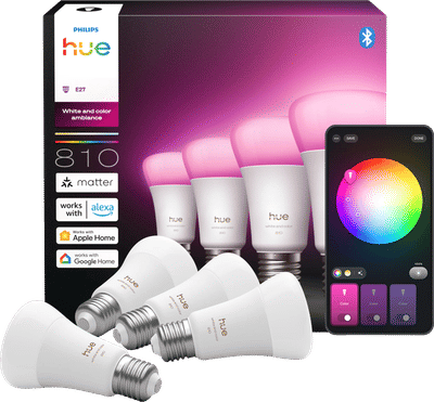Philips Hue A60 White and Color E27 810lm 4-pack