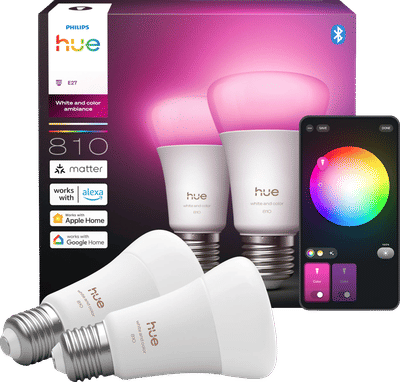 Philips Hue A60 White and Color E27 810lm 2-pack