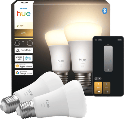 Philips Hue A60 White E27 810lm 2-pack