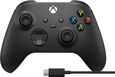 Microsoft Xbox Wireless Controller + USB-C kabel (Zwart, Incl. USB-C-kabel | Pc, Xbox One, Xbox Series X, Xbox Series S)