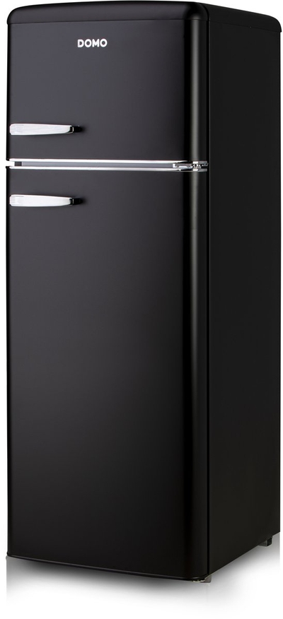 DOMO DO91775R Retro koelvriescombinatie - Koelkast met Vriesvak - 206 L - 39 dB - D - Mat Zwart