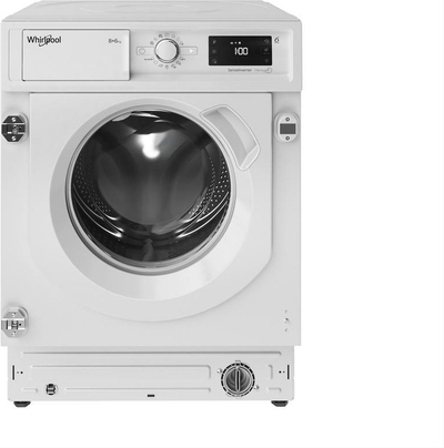 Whirlpool BI WDWG 861485 EU - Was-droogcombinatie - FreshCare - Voorbelading - Ingebouwd - Wit - Links - Wit - Knoppen - Draaiknop