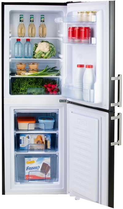 DOMO DO91307C Koelkast met Vriesvak - Koelvriescombinatie - D - 138 L - Mat Zwart