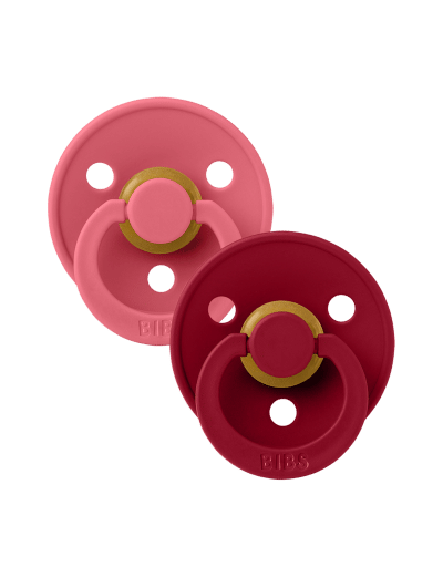 Bibs BIBS - Colour Fopspeen - Rond - Maat 2 - Coral/Ruby - 2 Stuks
