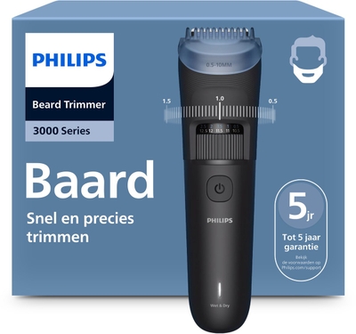 Philips Series 3000 Baardtrimmer mannen - 2 Trimkammen - Waterproof - Donkergrijs - BT3660/15