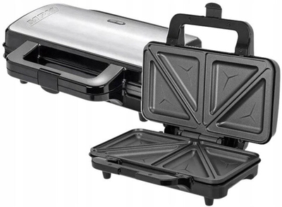MPM Elektrische Sandwichmaker/Tosti-ijzer Hoog Vermogen (900W) inclusief Behuizing van RVS en Thermostaat