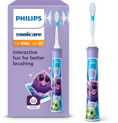 Philips Sonicare For Kids - Elektrische tandenborstel voor kinderen - Paars - Met App - HX6322/12