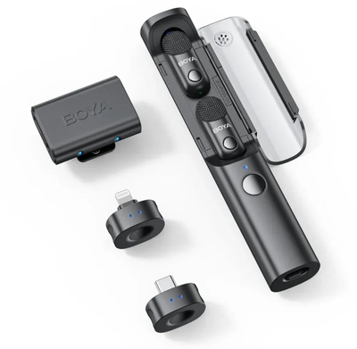 Boya - Magic 03 - Draadloze Microfoon - 2 x Transmitter + 2 x Receiver – Type-C & 3.5mm – Inclusief Oplaad Case - AI Gestuurd