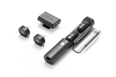 Boya - Magic 02 - Draadloze Microfoon – 2 x Transmitter + 3 x Receiver – Type-C, Lightning & 3.5mm – Incl. Oplaad Case - AI Gestuurd