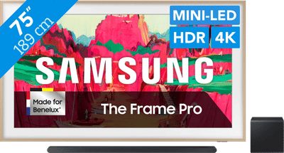 Samsung 75" The Frame Pro LS03FW (2025) + Samsung HW-S800D Zwart (2024)