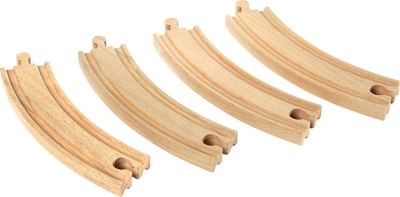 BRIO Lange gebogen rails - 4-delige set voor treinset - 33342
